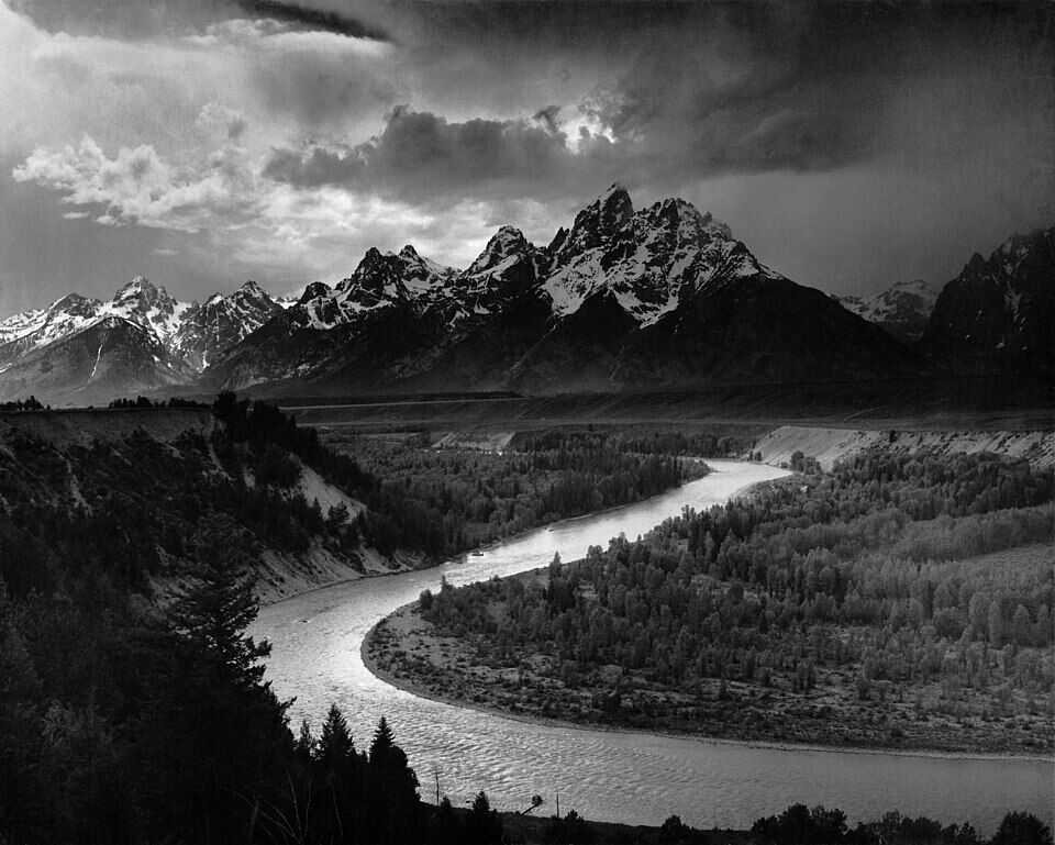 Snake River and Teton Range photographed by Ansel Adams, one of the most famous landscape photographers in history